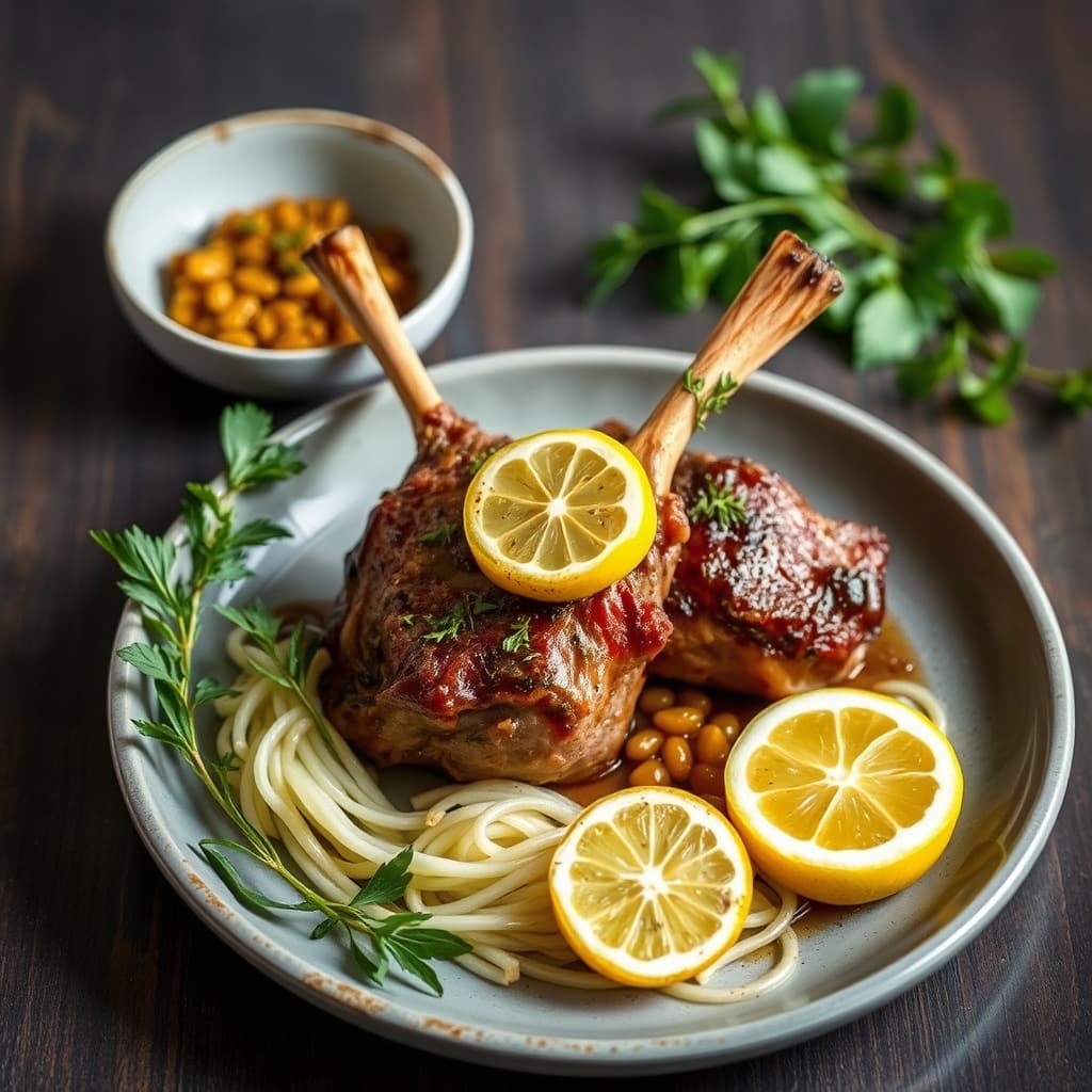 Lam med konserverte sitroner