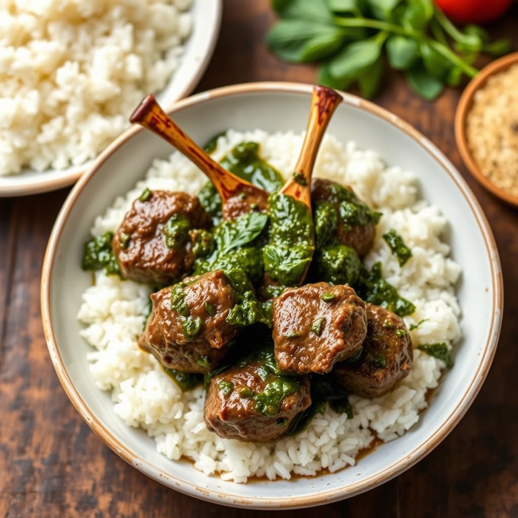 Lamm med spinatsaus (Saag Gosht)