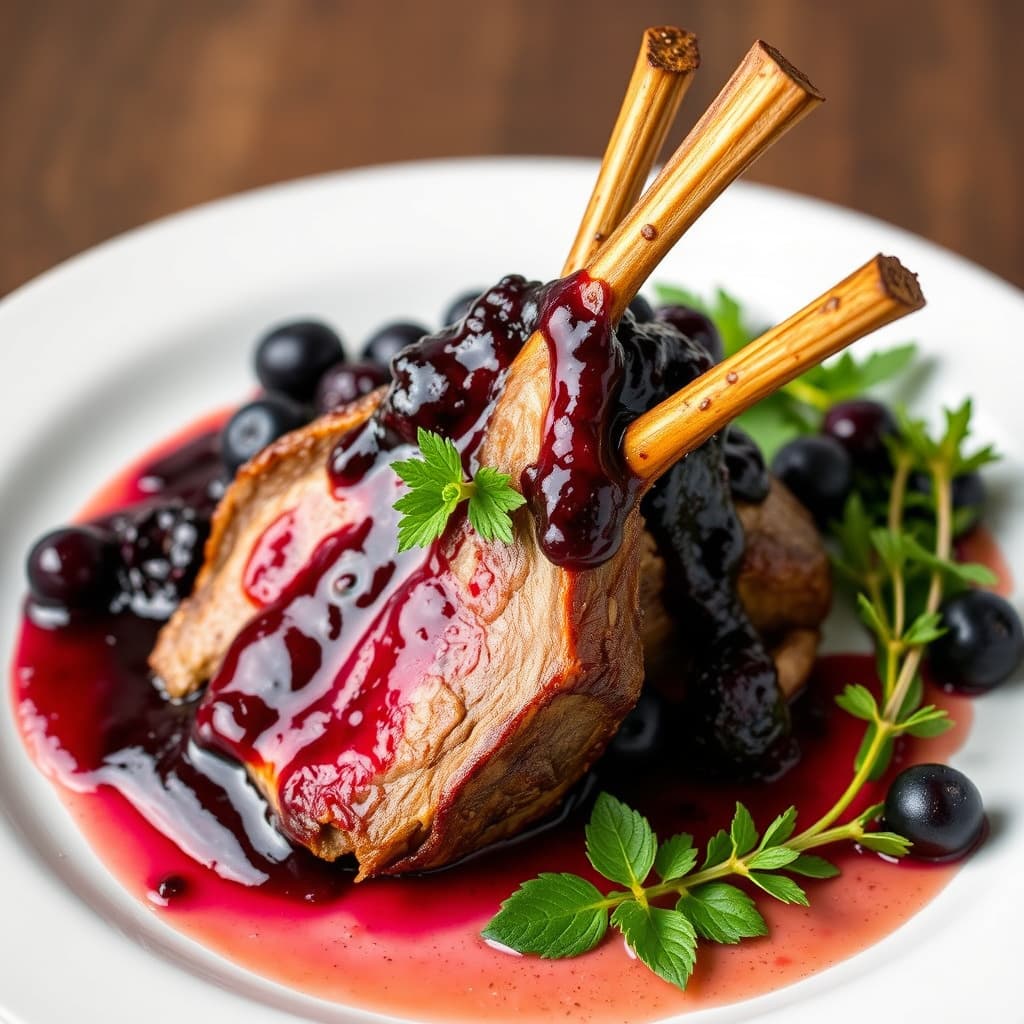 Lammelår med blåbærsaus