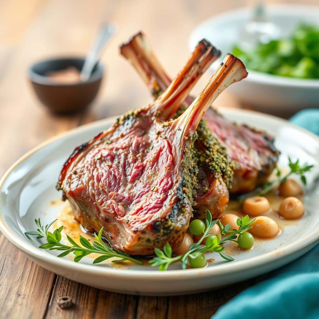 Lammelår med urteskorpe