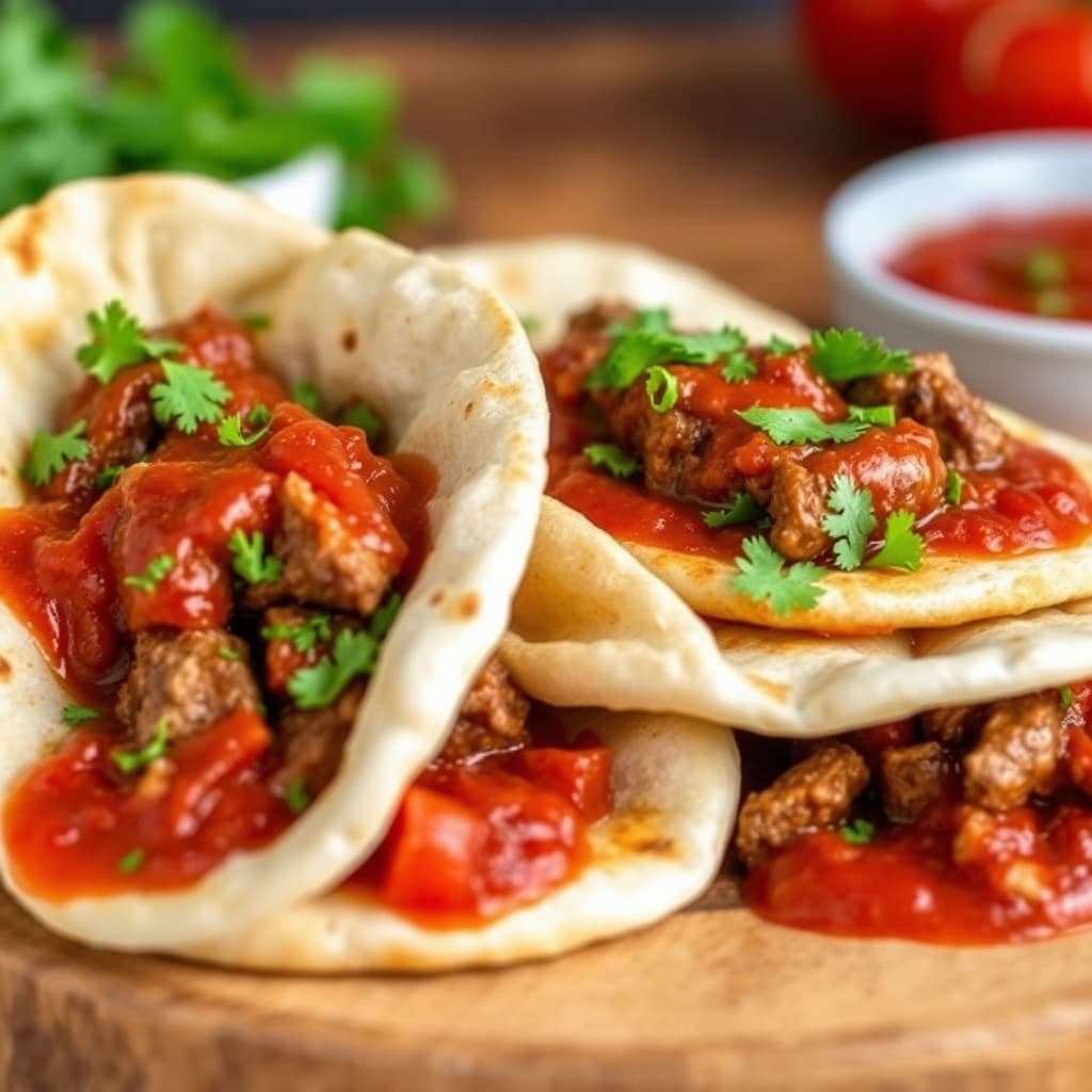 Lammepitas med tomatsaus