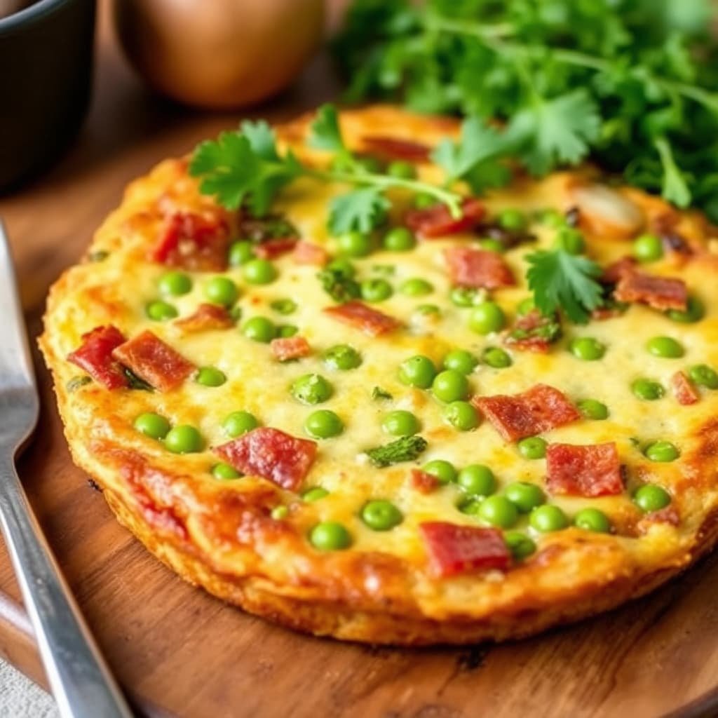 Landets potet-, erte- og pancettafrittata