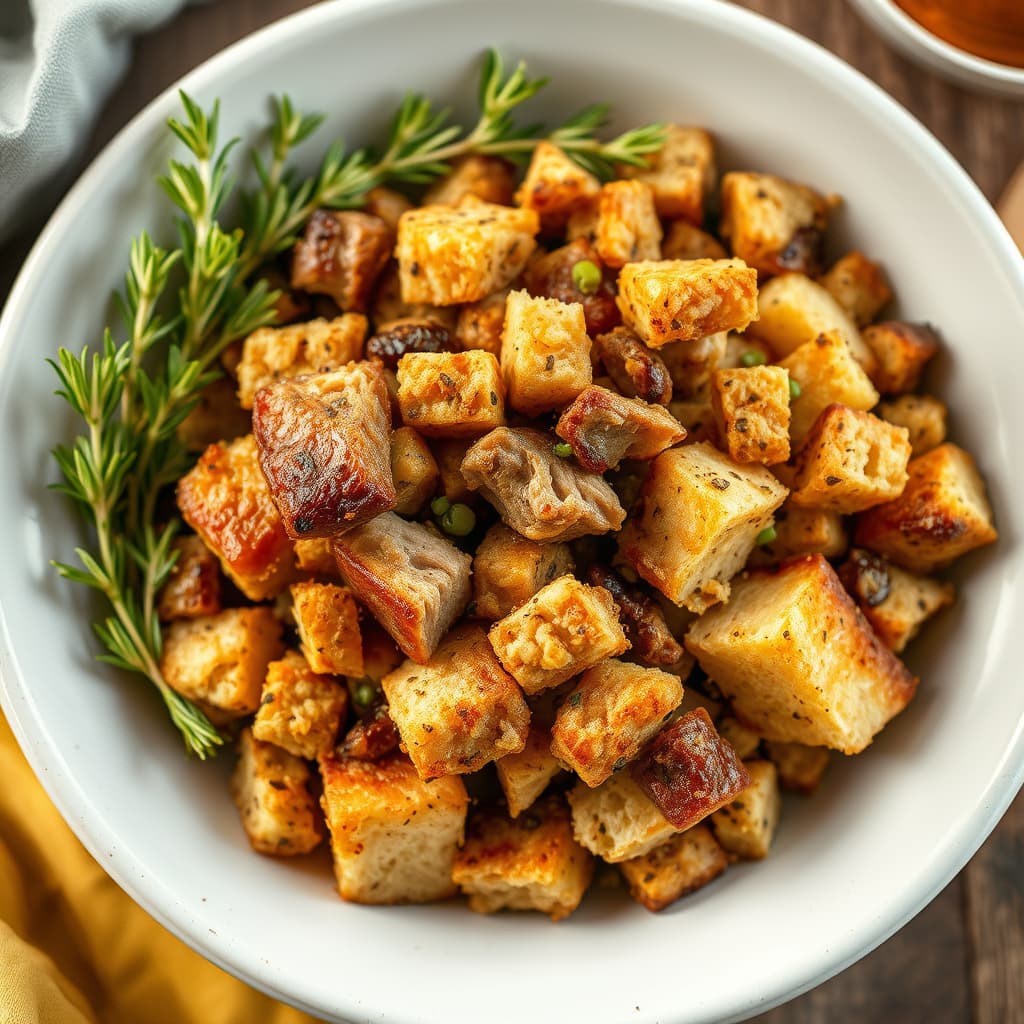 Landstilpepperbakt svinekjøtt med brødkrumfyll