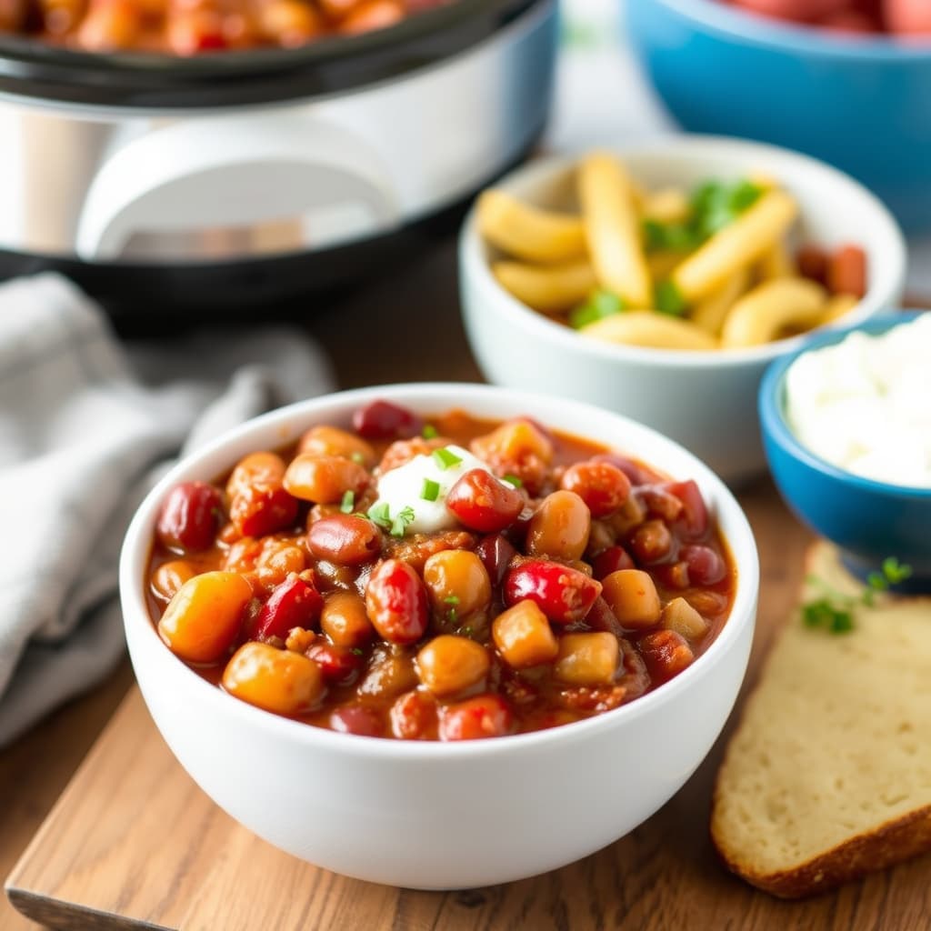 Langtidskokt 3-bønne chili