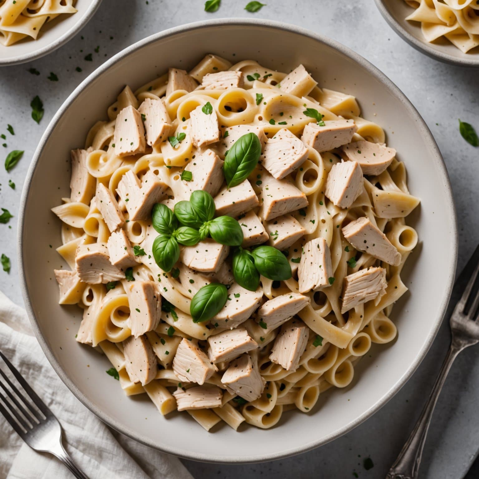 Langtidskokt italiensk kylling Alfredo