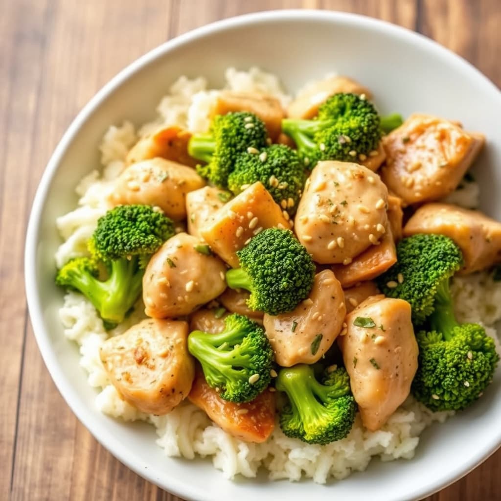 Langtidskokt kylling og brokkoli