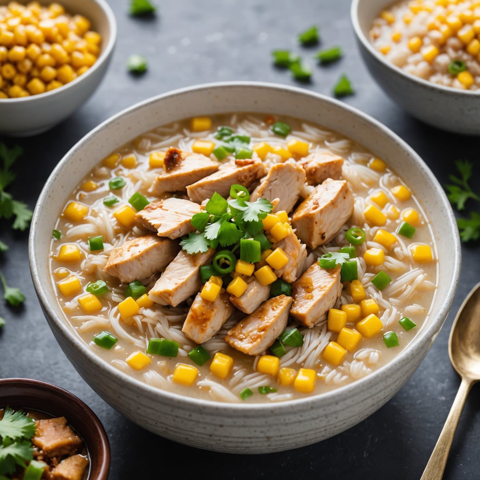 Langtidskokt kylling- og maisgrøt