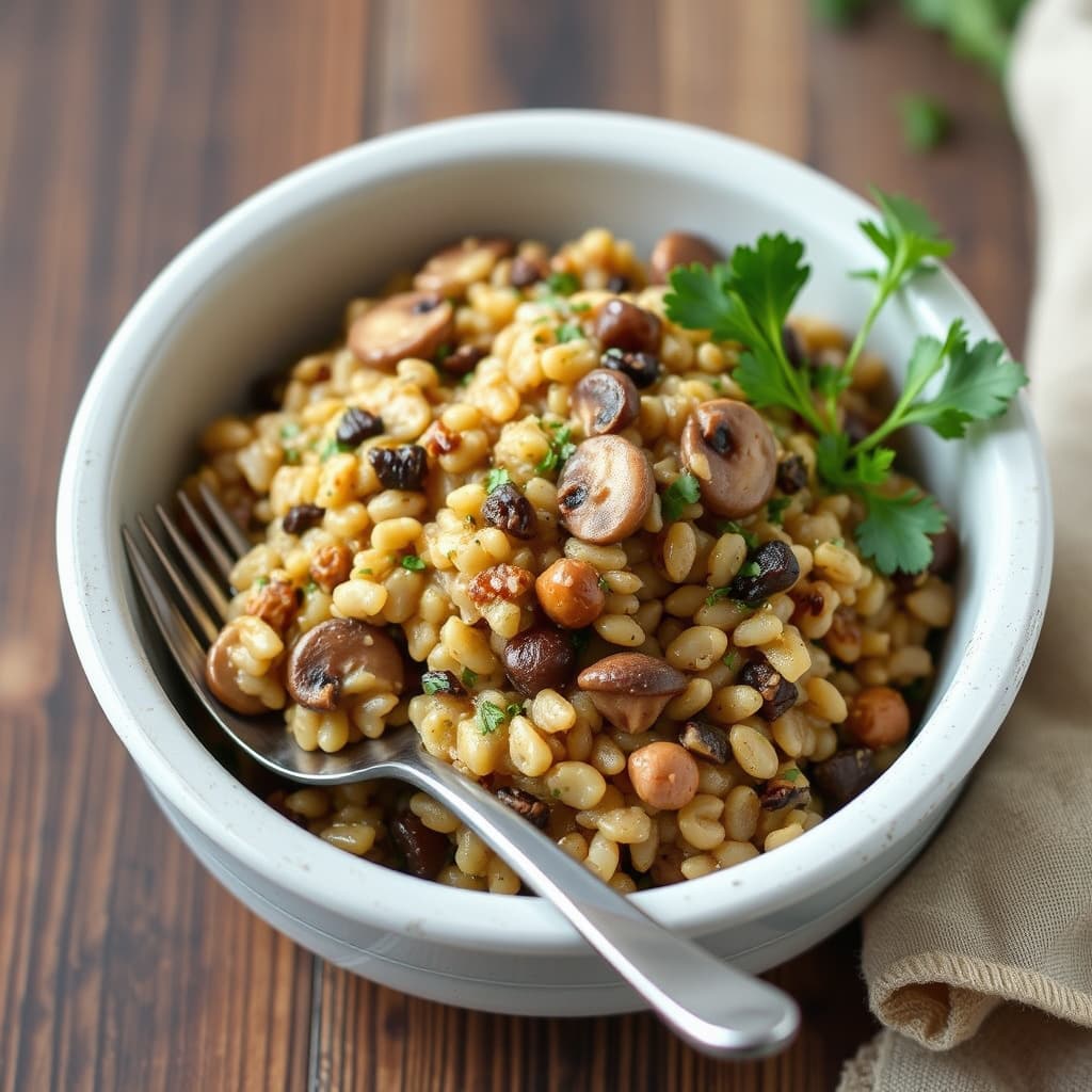 Langtidskokt sopp- og byggrisotto