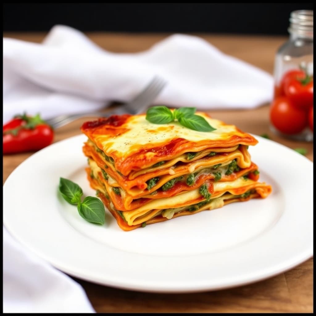 Lasagne med basilikum og fennikel