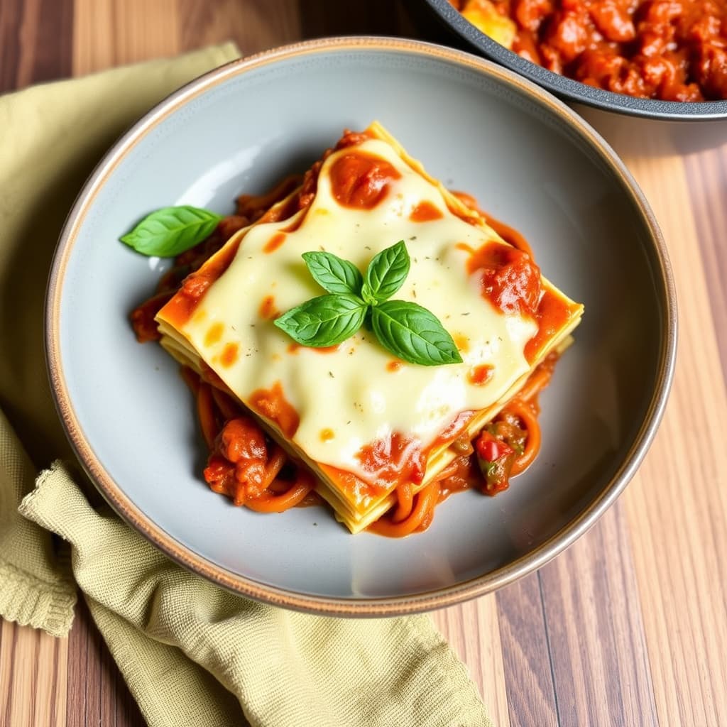 Lasagne med kalkunpølses Bolognese