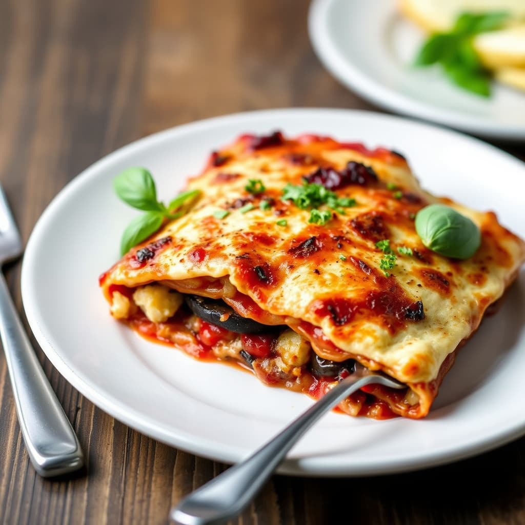Lasagne med ovnsbakt aubergine-ricottafyll