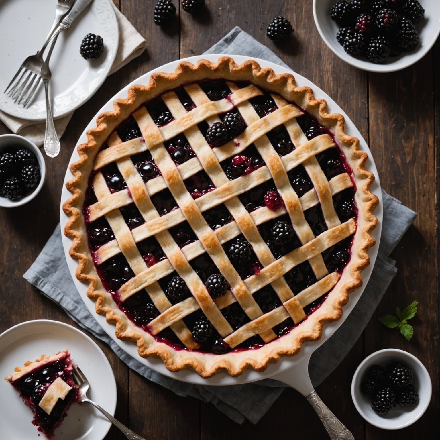 Lattice-Top Blackberry Pie