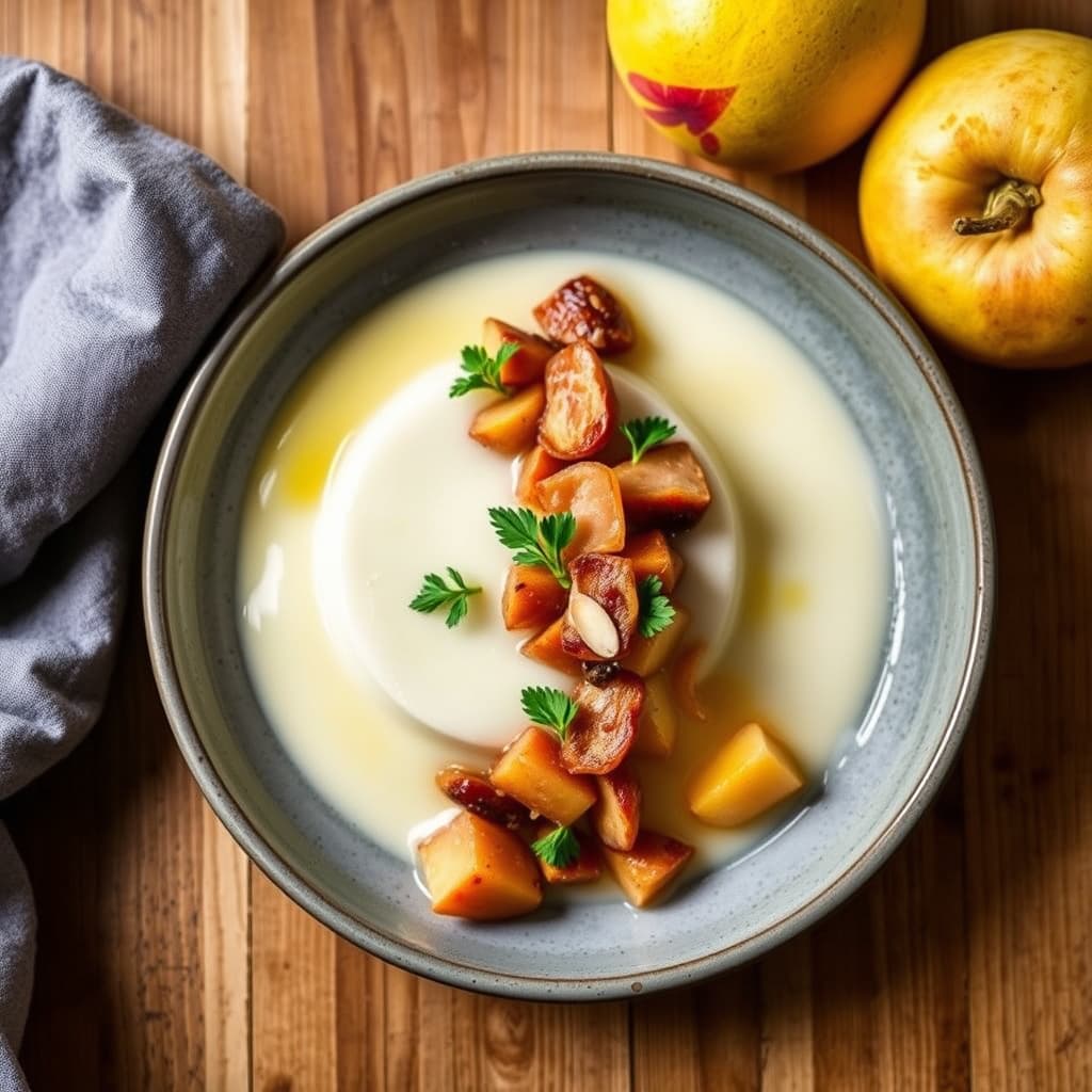 Lavendel Panna Cotta med "Fersken og Vin" mandel- og lønnesirupbacon Florentine