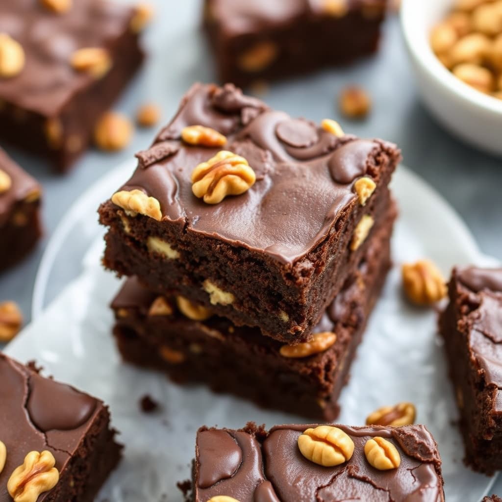 Lavkarbo dobbelt sjokolade valnøttbrownies