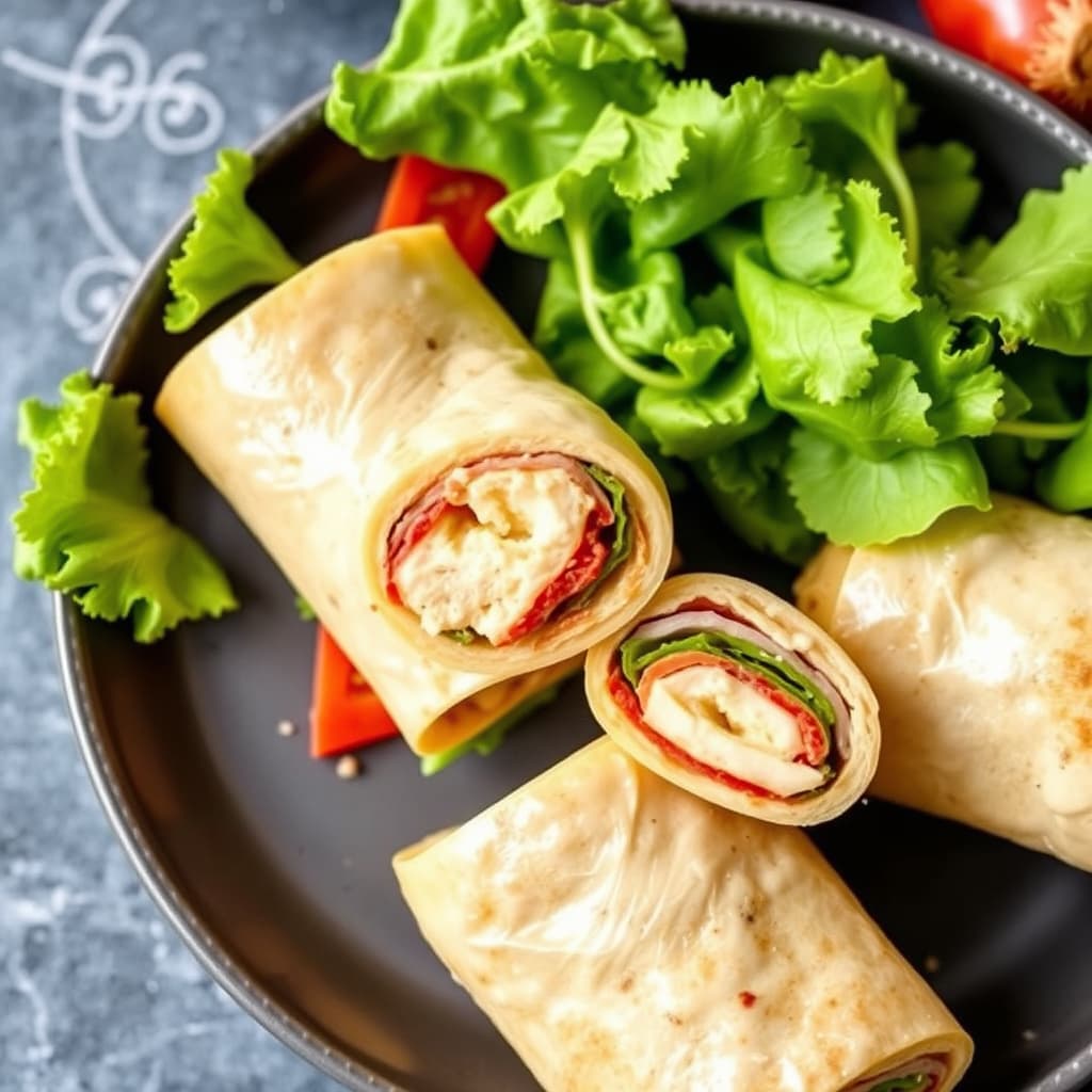 Lavkarbo kalkun- og sveitsisk ost BLT-ruller