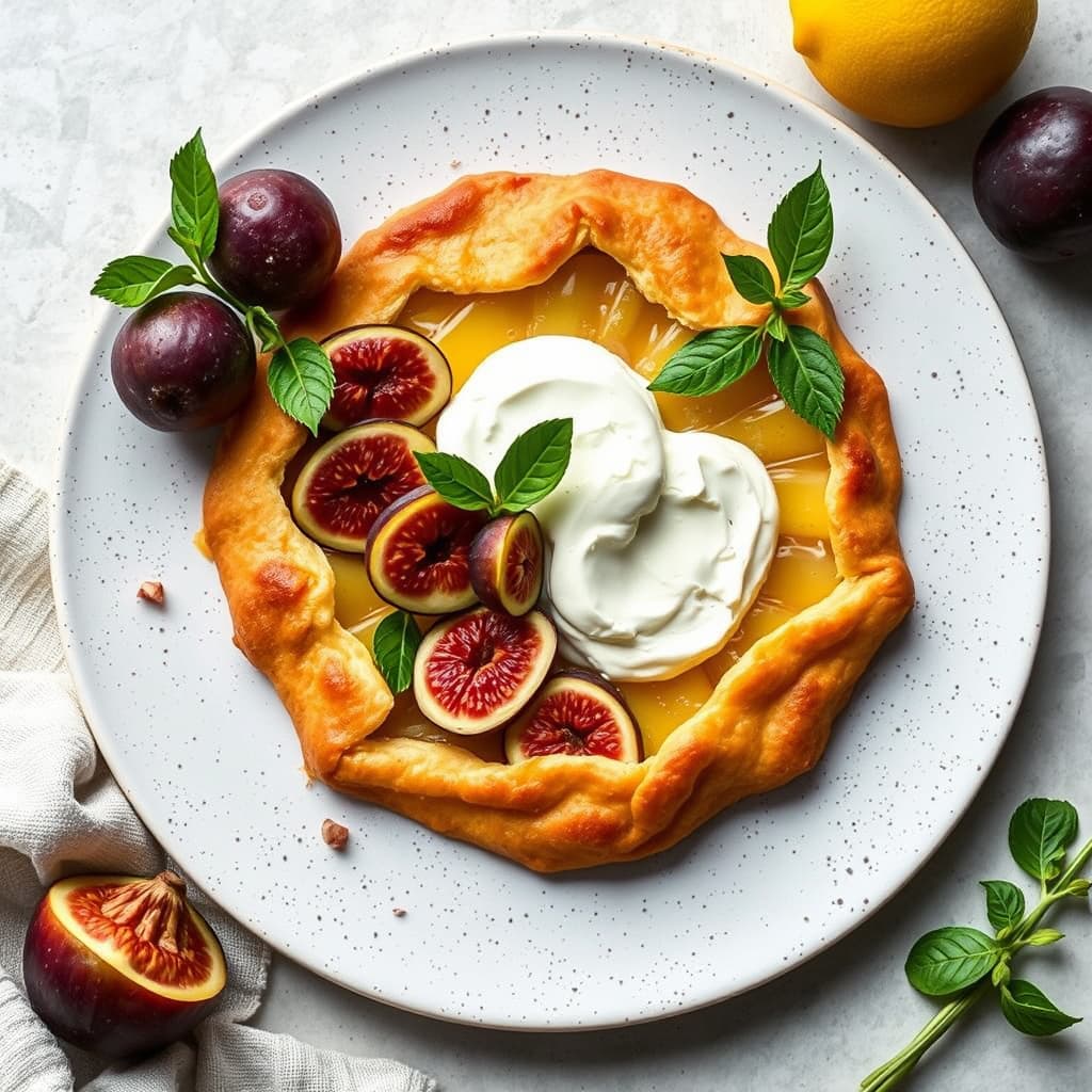 Lemon Crostata med ferske fiken og geitost