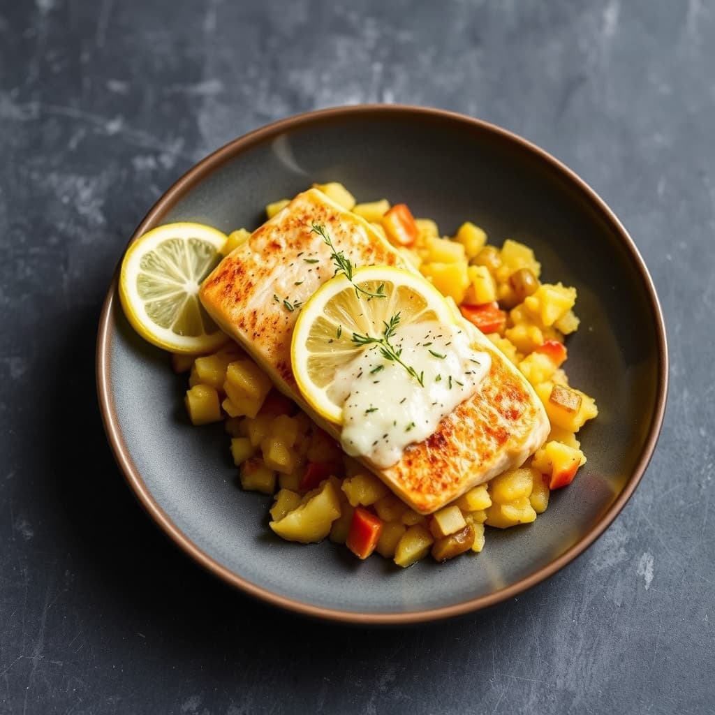 Lemon-Paprika Tilapia med potet- og kålrotmos