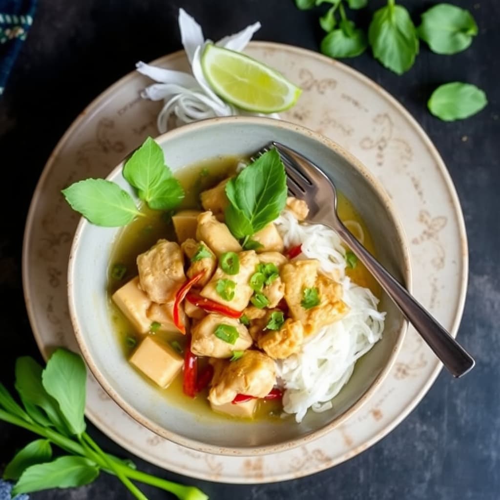 Lemongrass Chile Chicken Cooked In Young Coconut Juice: Ga Xao Xa Ot