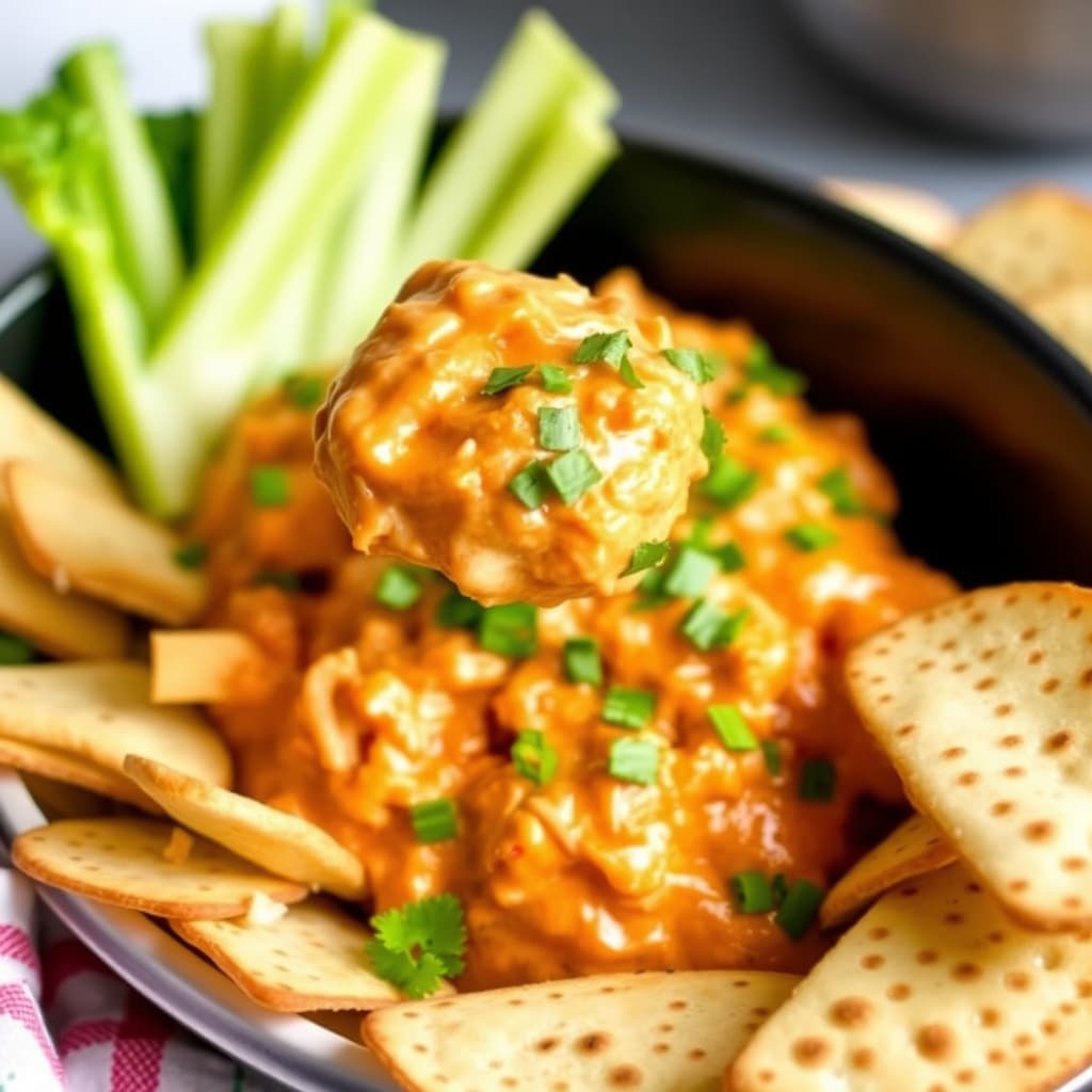 Lett og luftig kylling Buffalo-dip laget i slow cooker