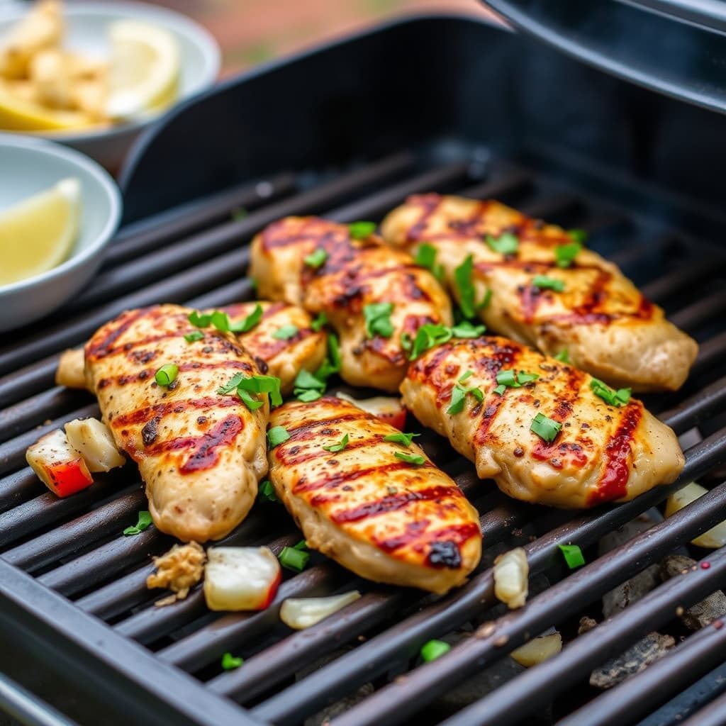 Libanesisk kylling marinert i hvitløk, grillet
