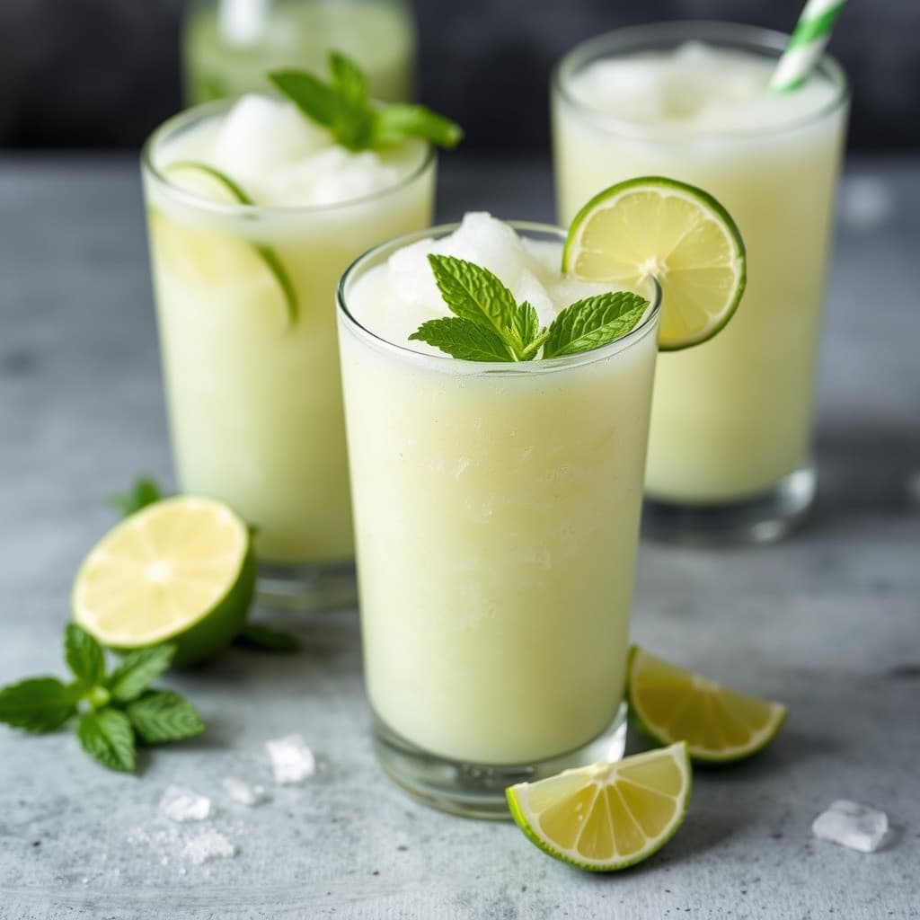 Lime- og ingefærsorbet med mynte