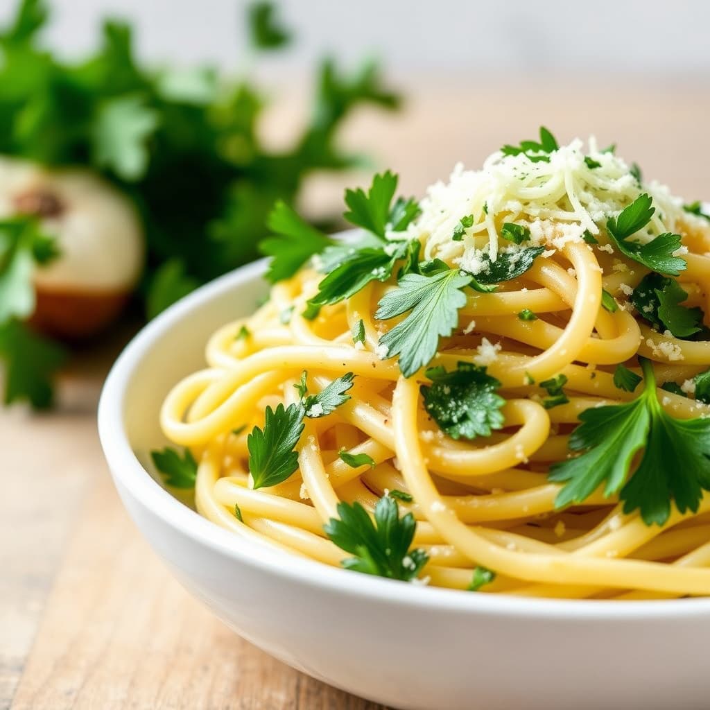 Linguine med persille og hvitløk