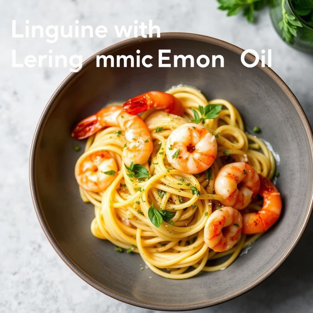 Linguine med reker og sitronolje
