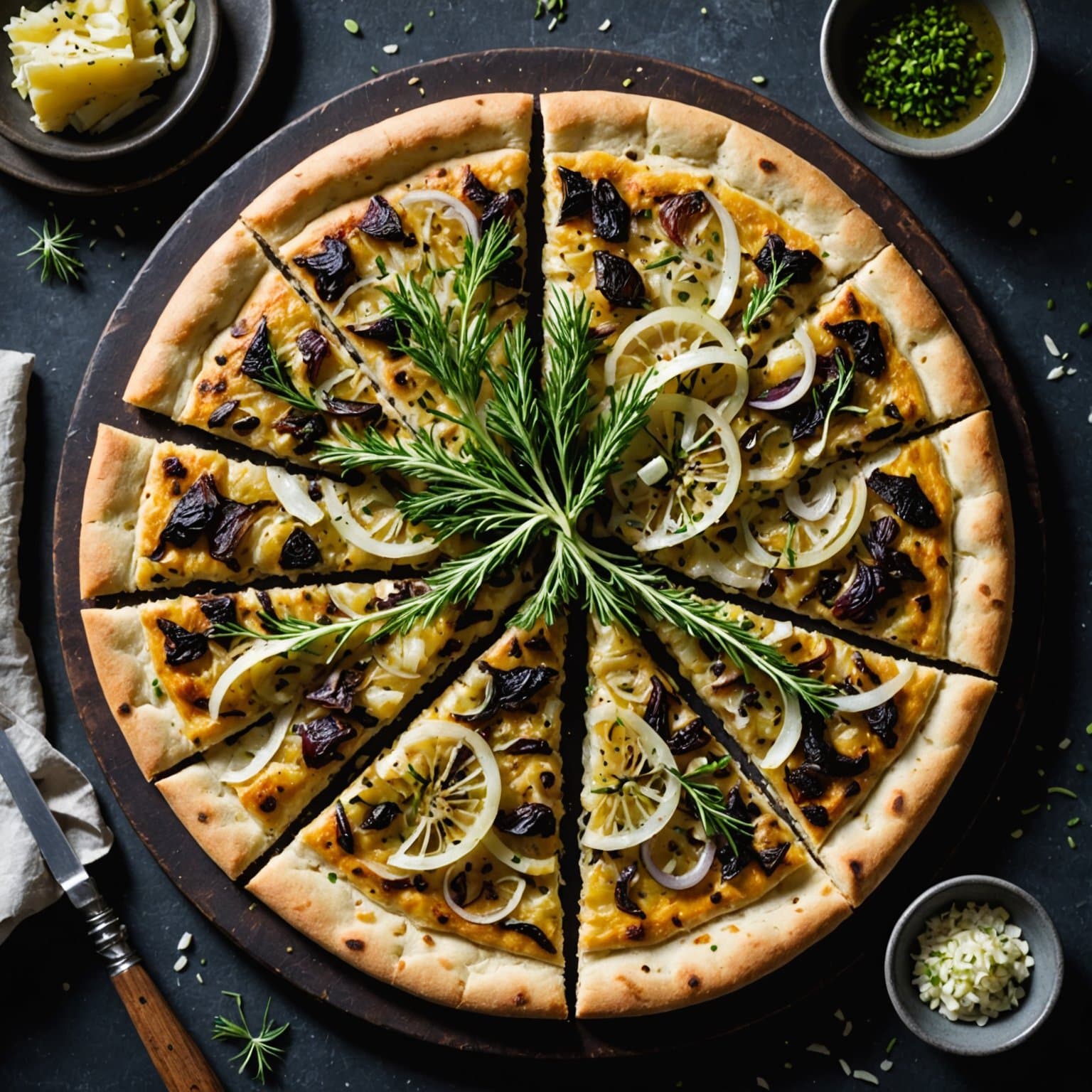 Løkløk- og fennikelflatbrød