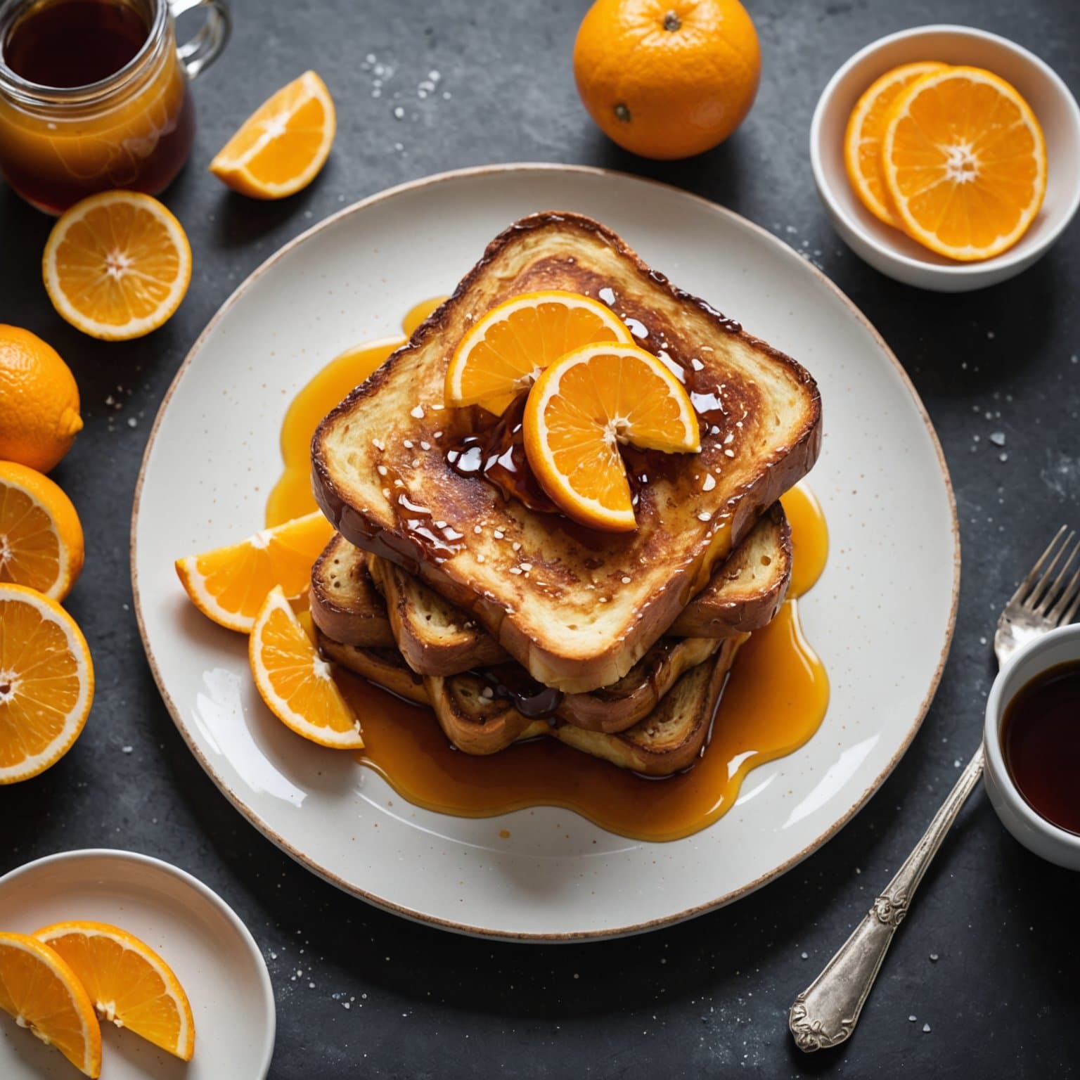 Luftig fransk toast med appelsinsirup