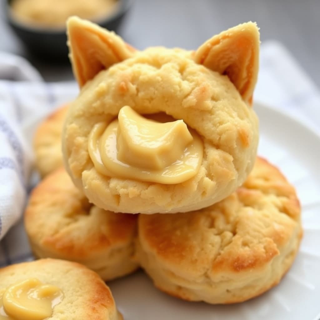 Luftige kattekoppskiver med honning-smør