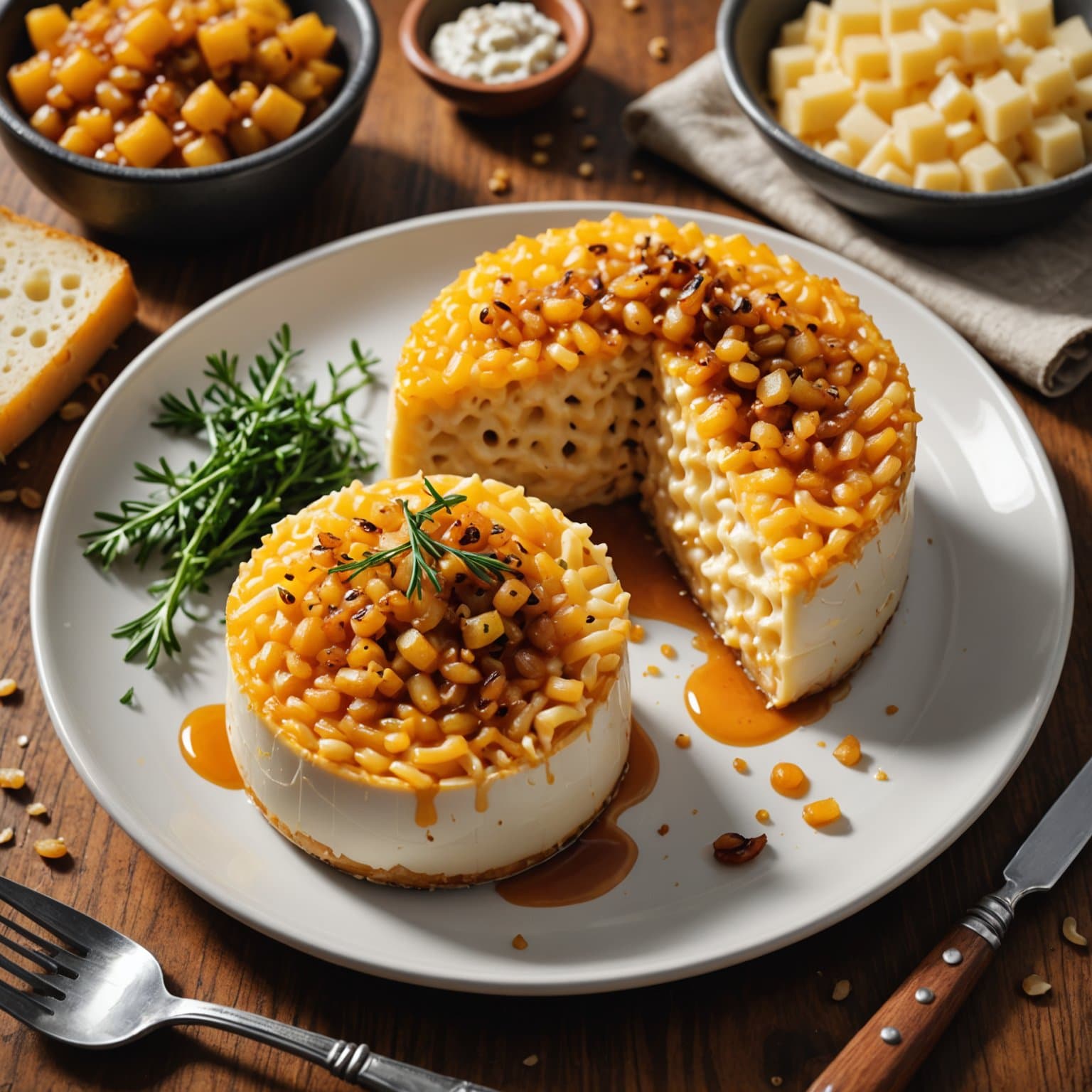 Mac og to oster med karamelliserte sjalottløk