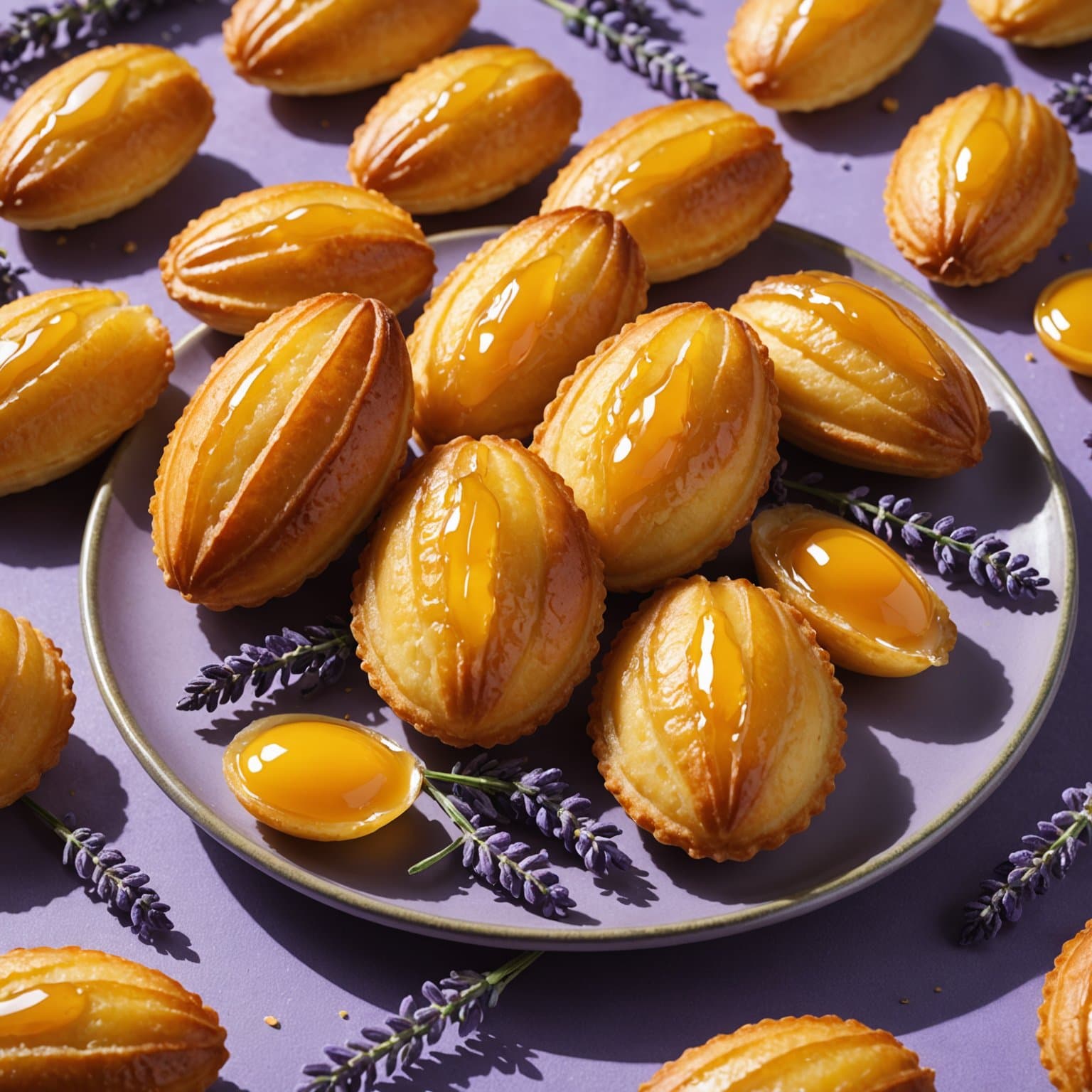 Madeleines med lavendelhonning