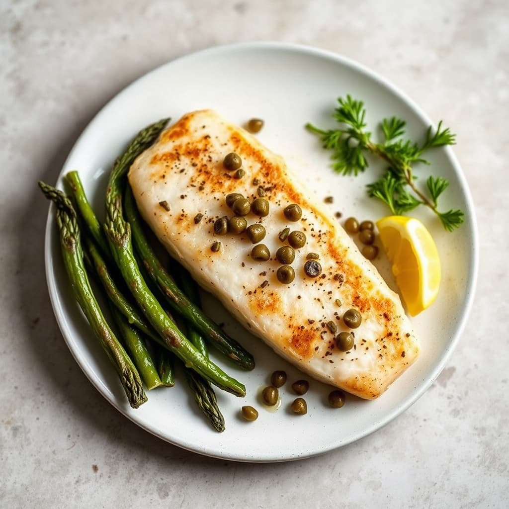 Mahi-kotelett med Meyer-sitroner og kapers