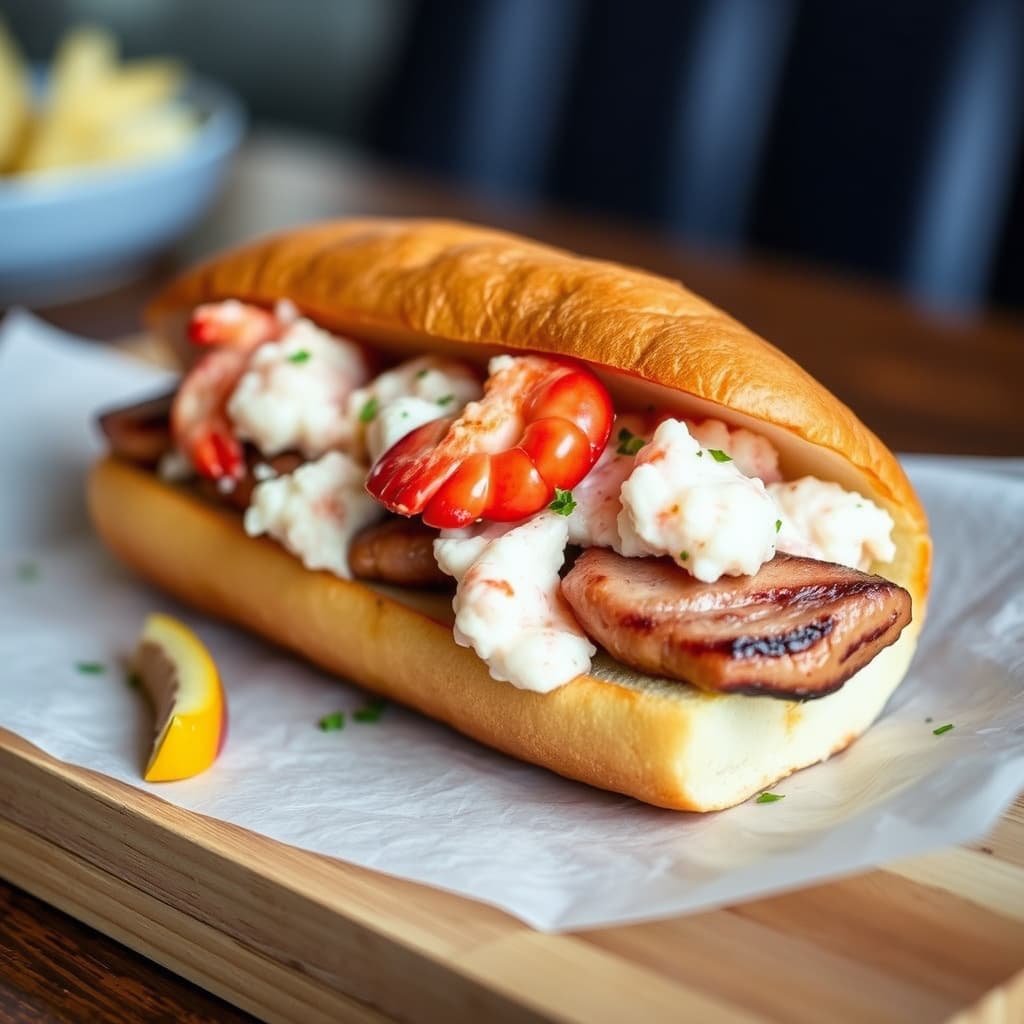 Maine-hummerrolle med klør- og knokkelkjøtt