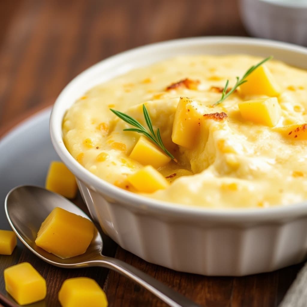 Mais- og squashpudding