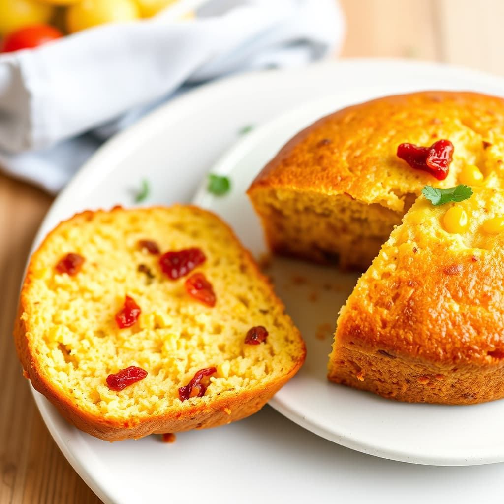 Maisbrød med soltørkede tomater