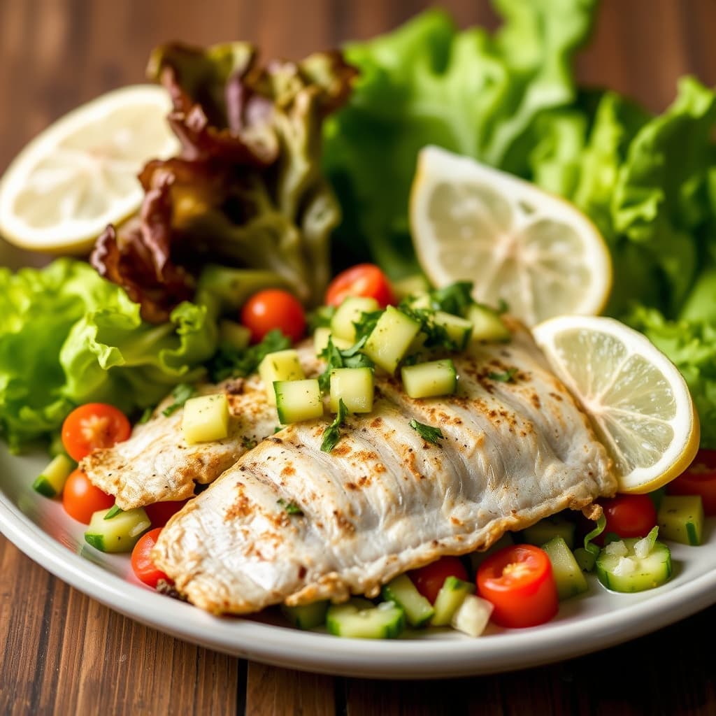 Makrell "Herring Style" med agurk- og bibb-salatvinaigrette