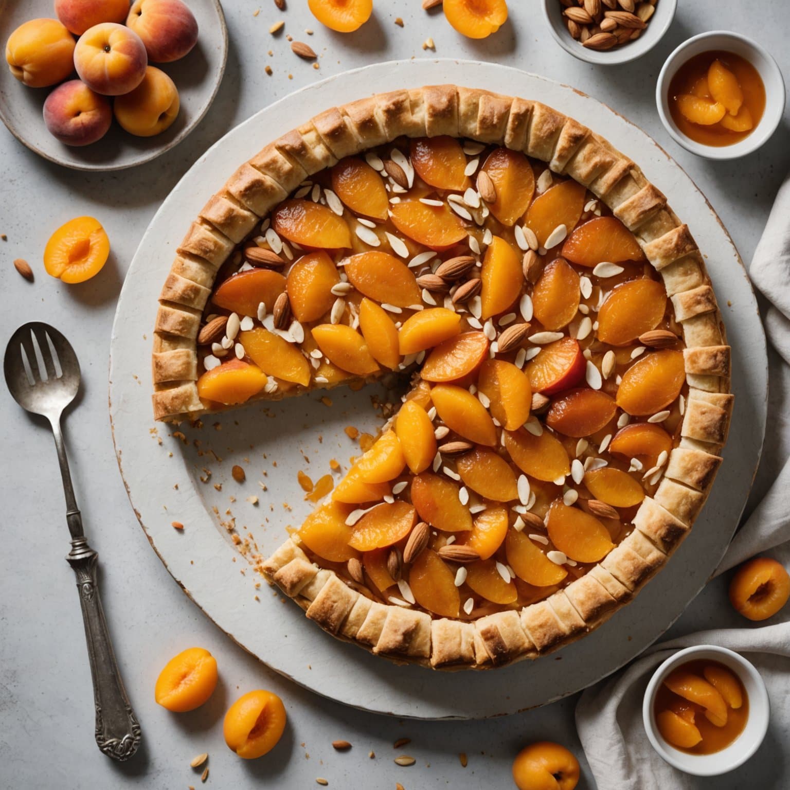 Mandel-, aprikos- og kremosttart