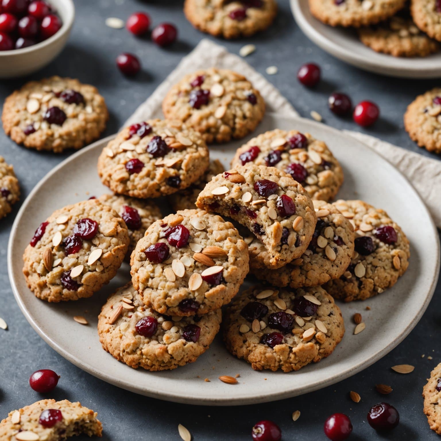 Mandel- og tranebærquinoa-kjeks