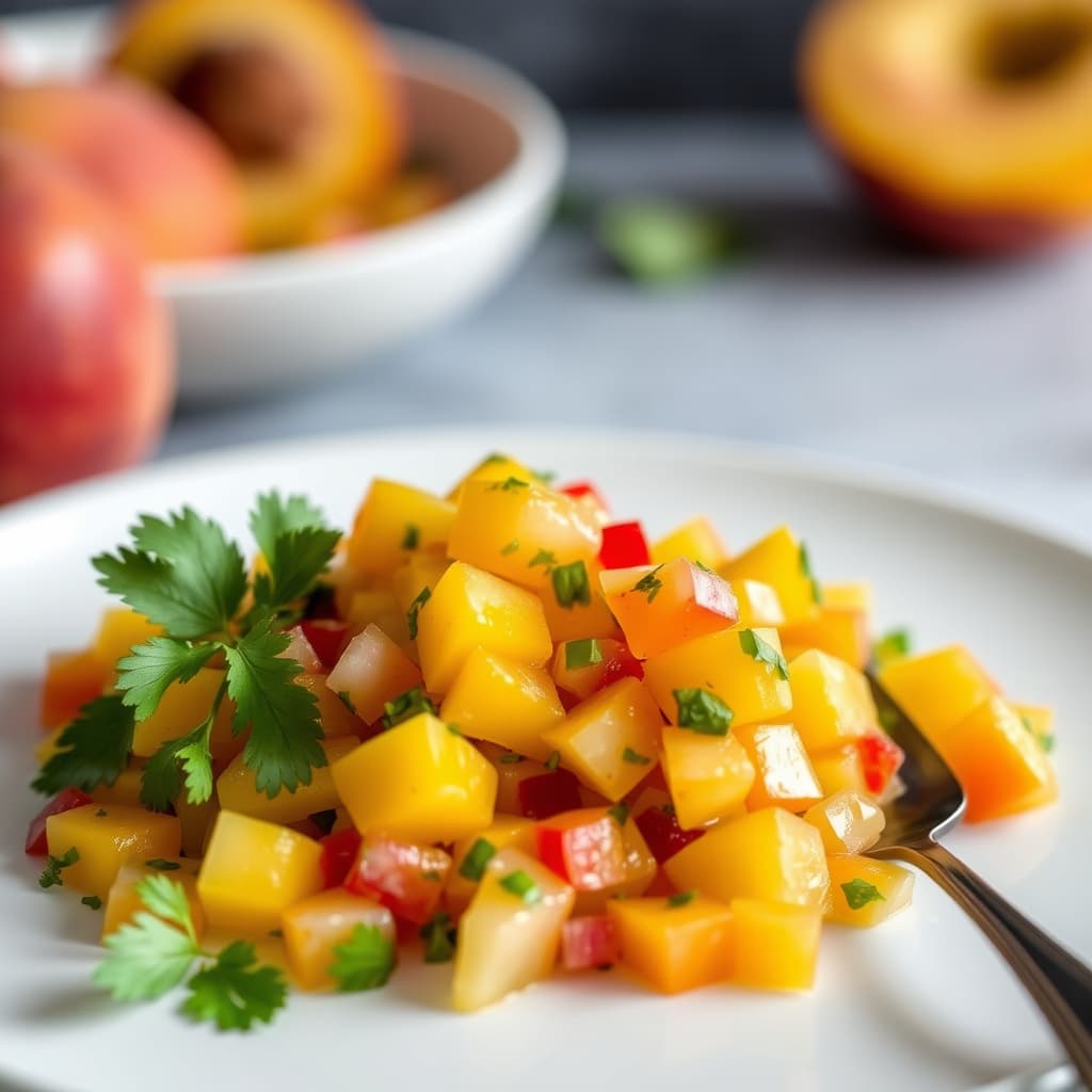 Mango- og ferskensalsa