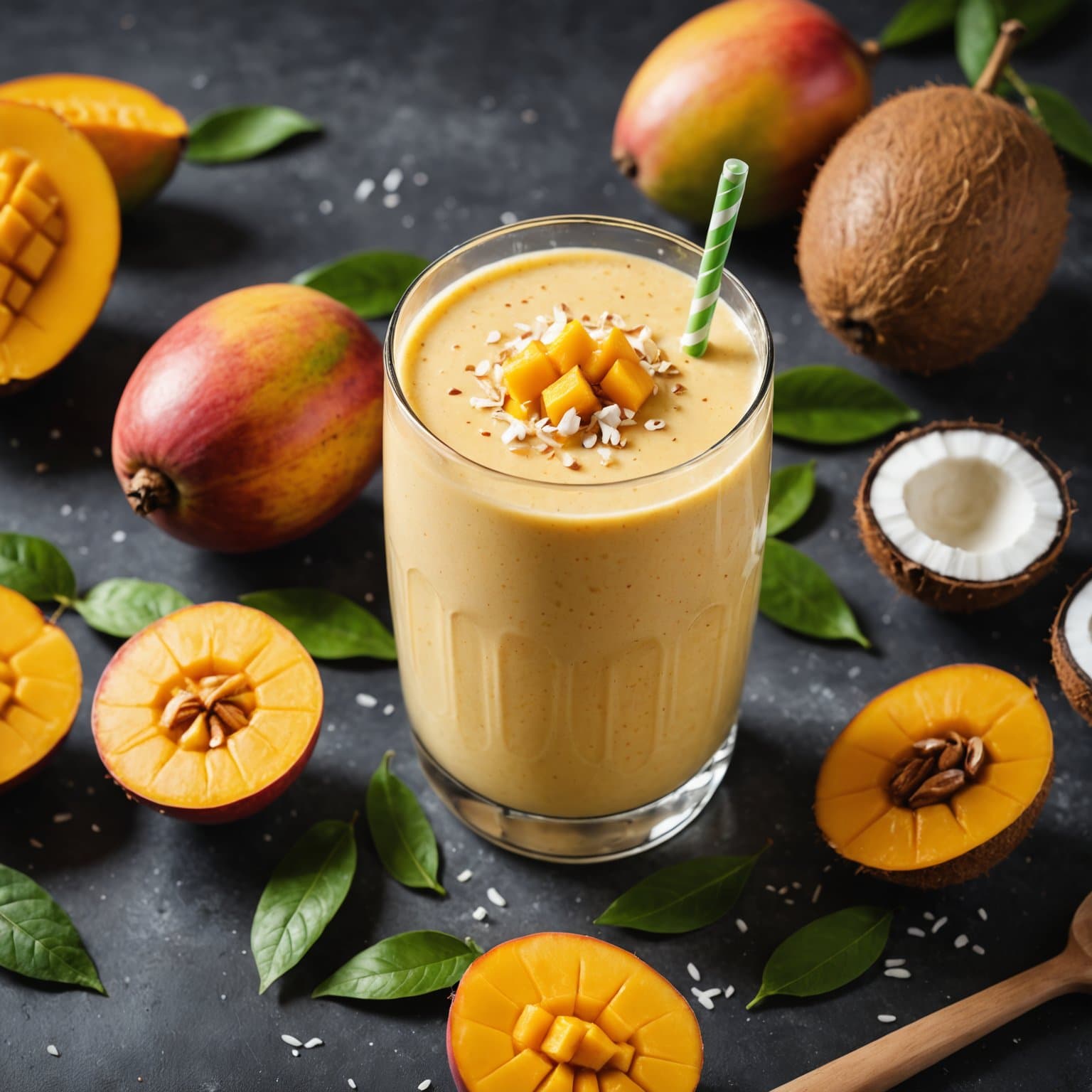 Mango- og kokosnøttsmoothie