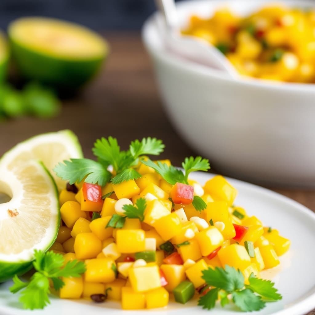 Mango- og mais-salsa