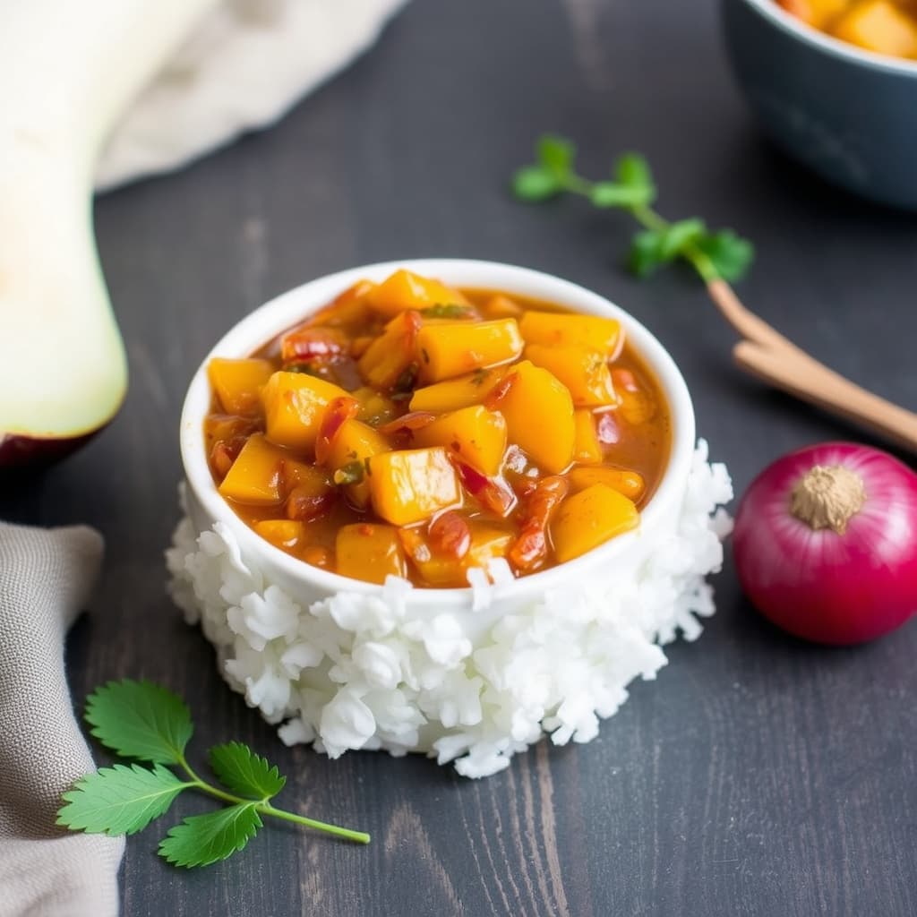 Mango- og rødløkschutney