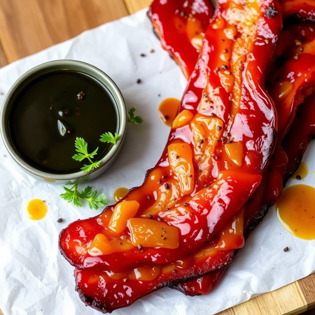 Maple-Dijon- og svartpepperglasert bacon