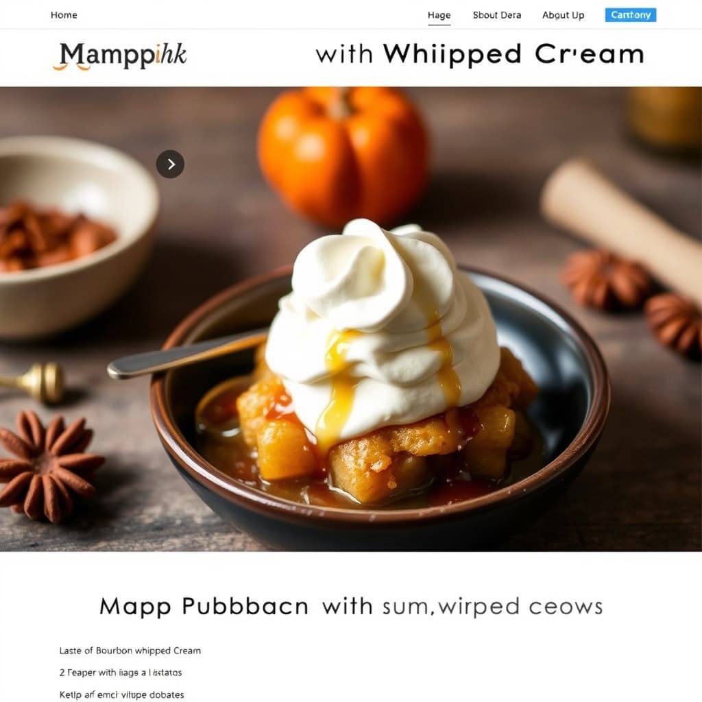 Maplepudding med bourbonpisket krem