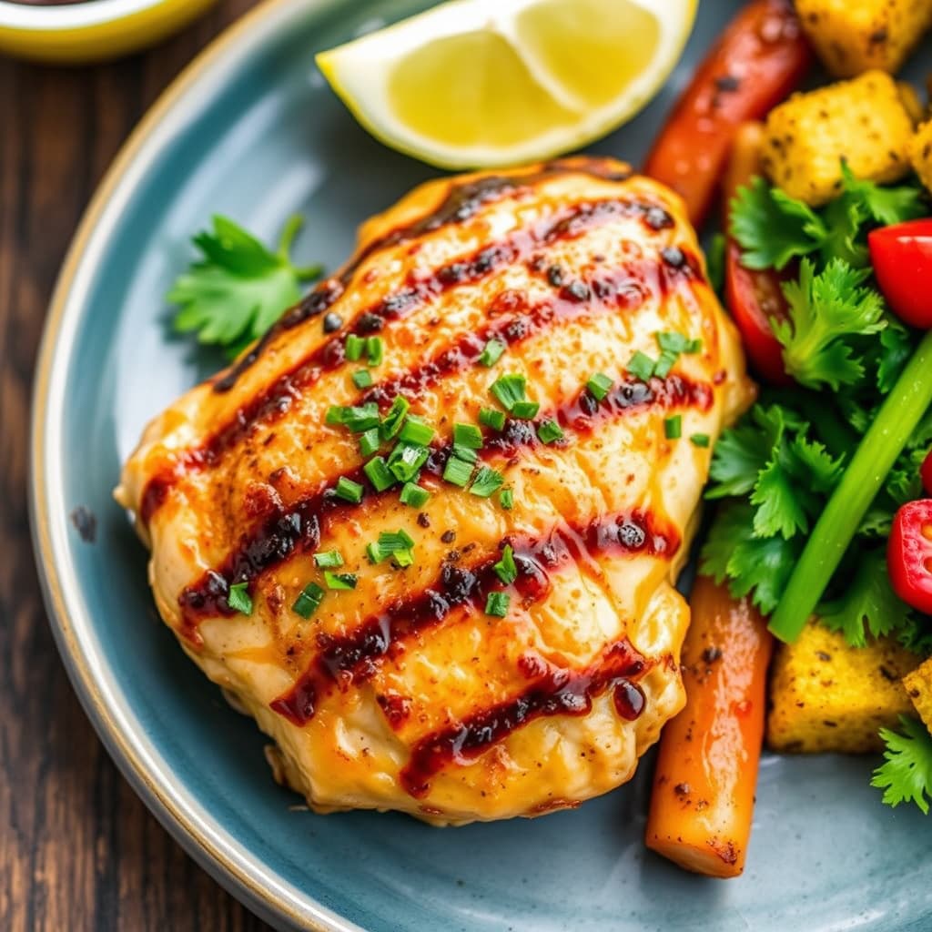 Marinert grillet kylling -- Landsby