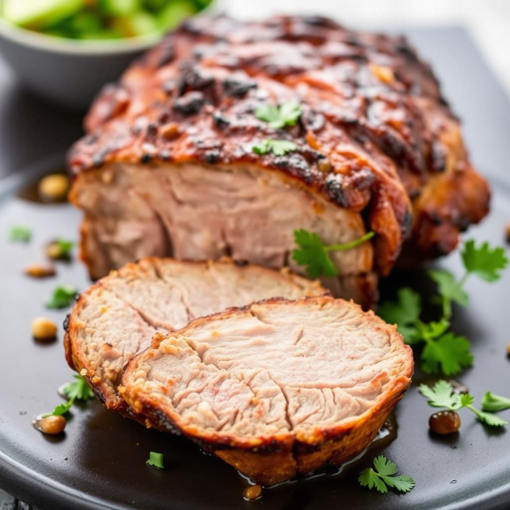 Marinert og grillet benfri ribbe av svin til burritos