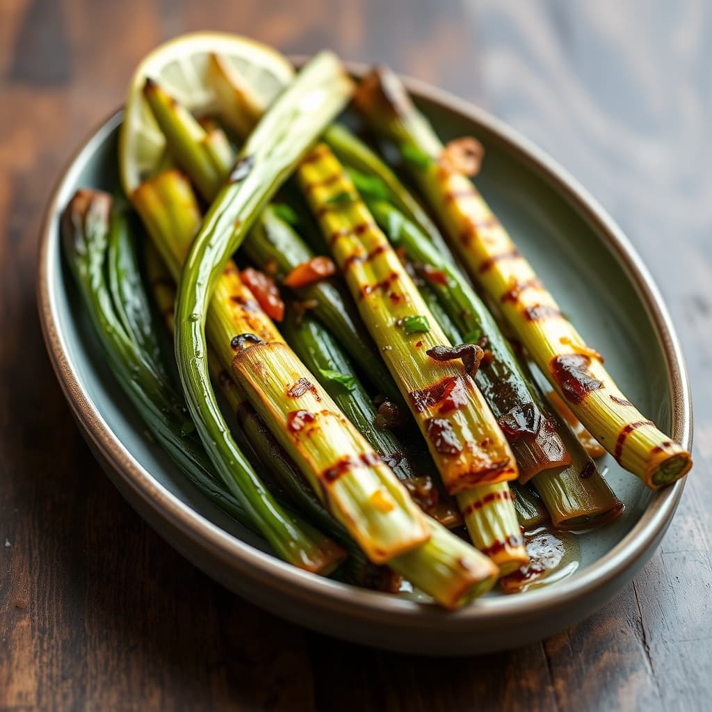 Marinerte grillede purre