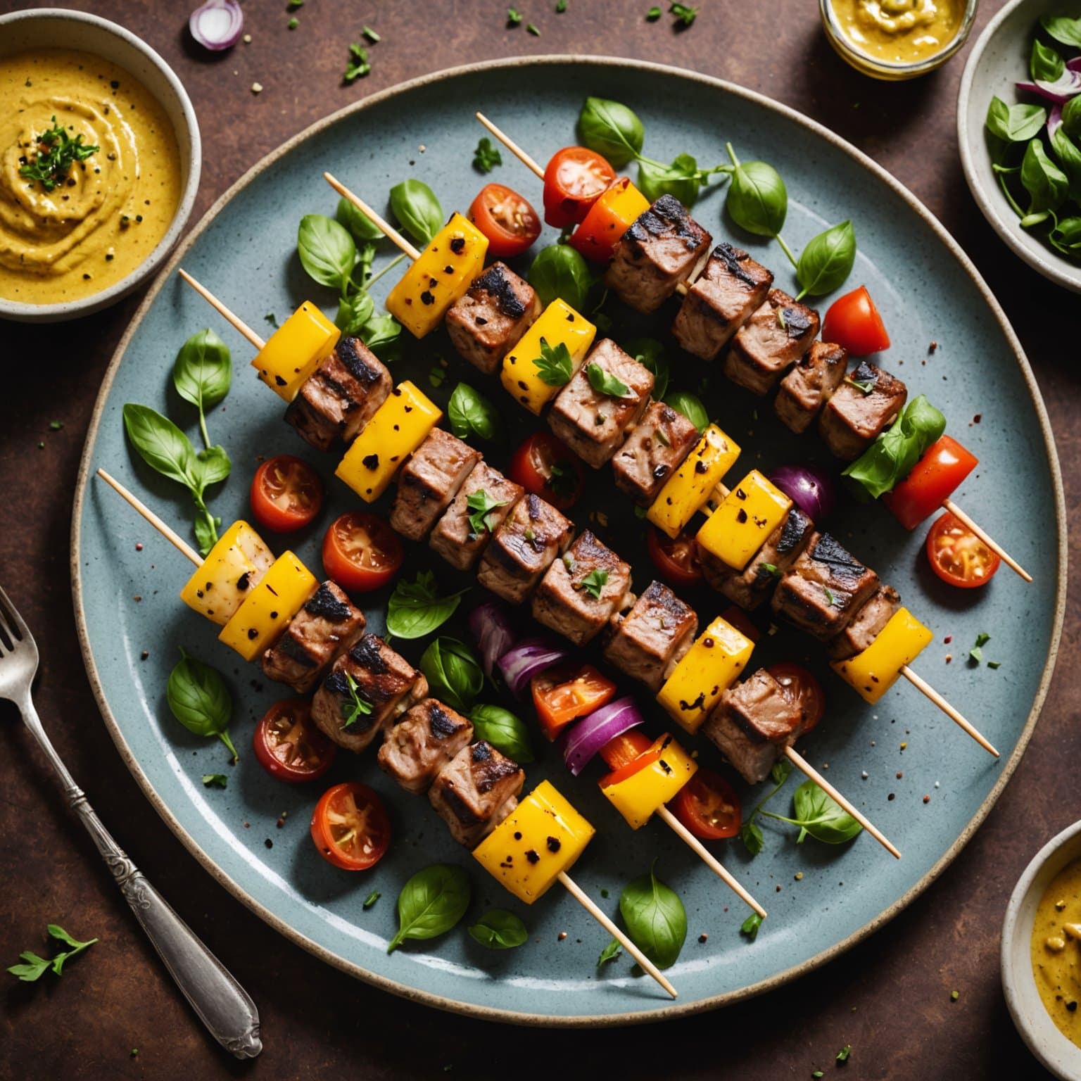 Marinerte kebaber med Maille® Dijon Originale sennep