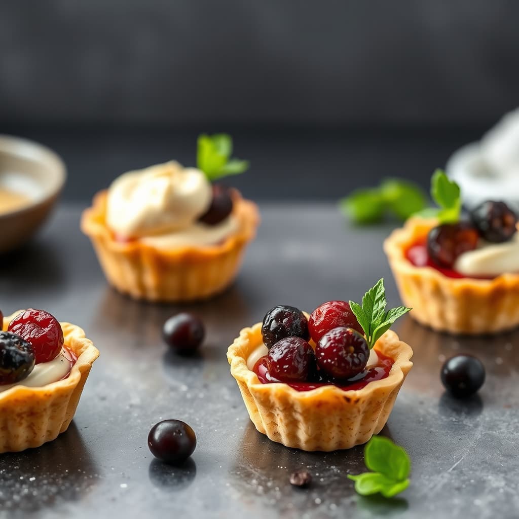 Mascarpone- og plommetartletter